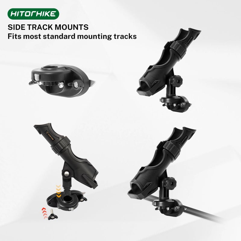 Hitorhike Fishing Rod Holder Universal Fit Kit with Mount Allows for 360-degree Adjustment Kayak Fishing Boat Rod Holder (Fishing Rold Holder x1+Side Track Mount x1) - Image 4